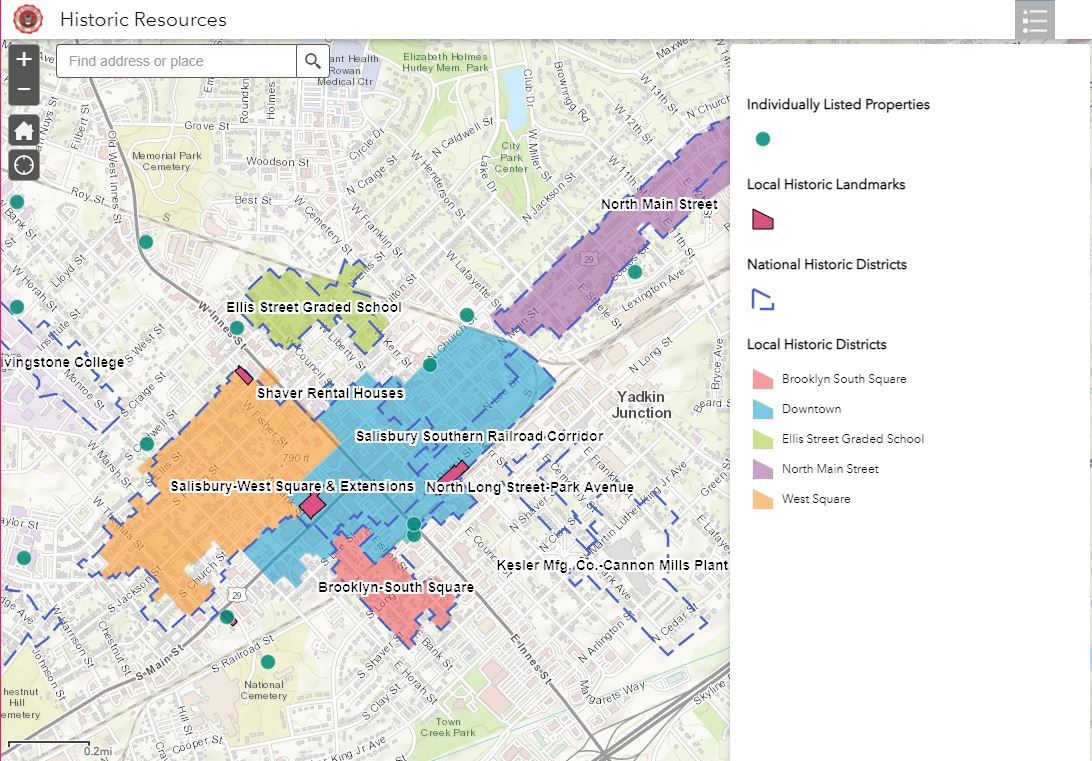 Historic Resources map screenshot