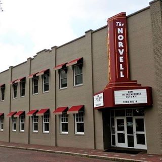 Exterior view of the Norvell theater sign
